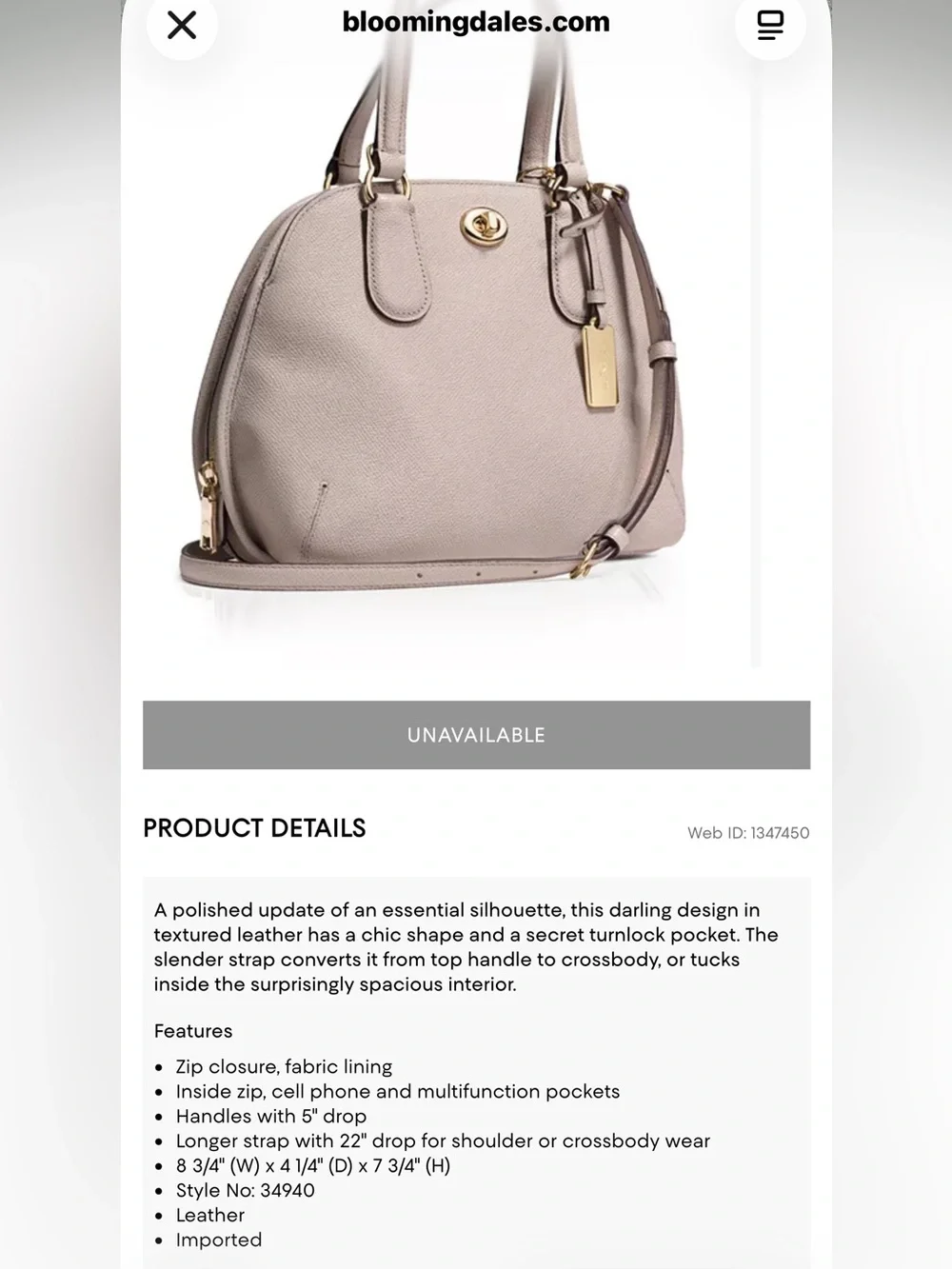 COACH Prince Street Satchel Mini